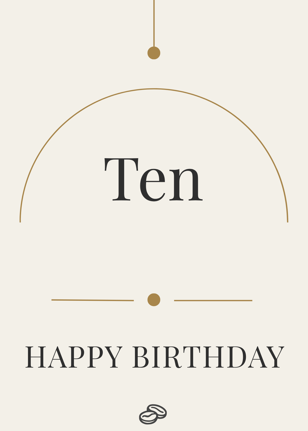 10th Birthday Card - Ten - Digital Download