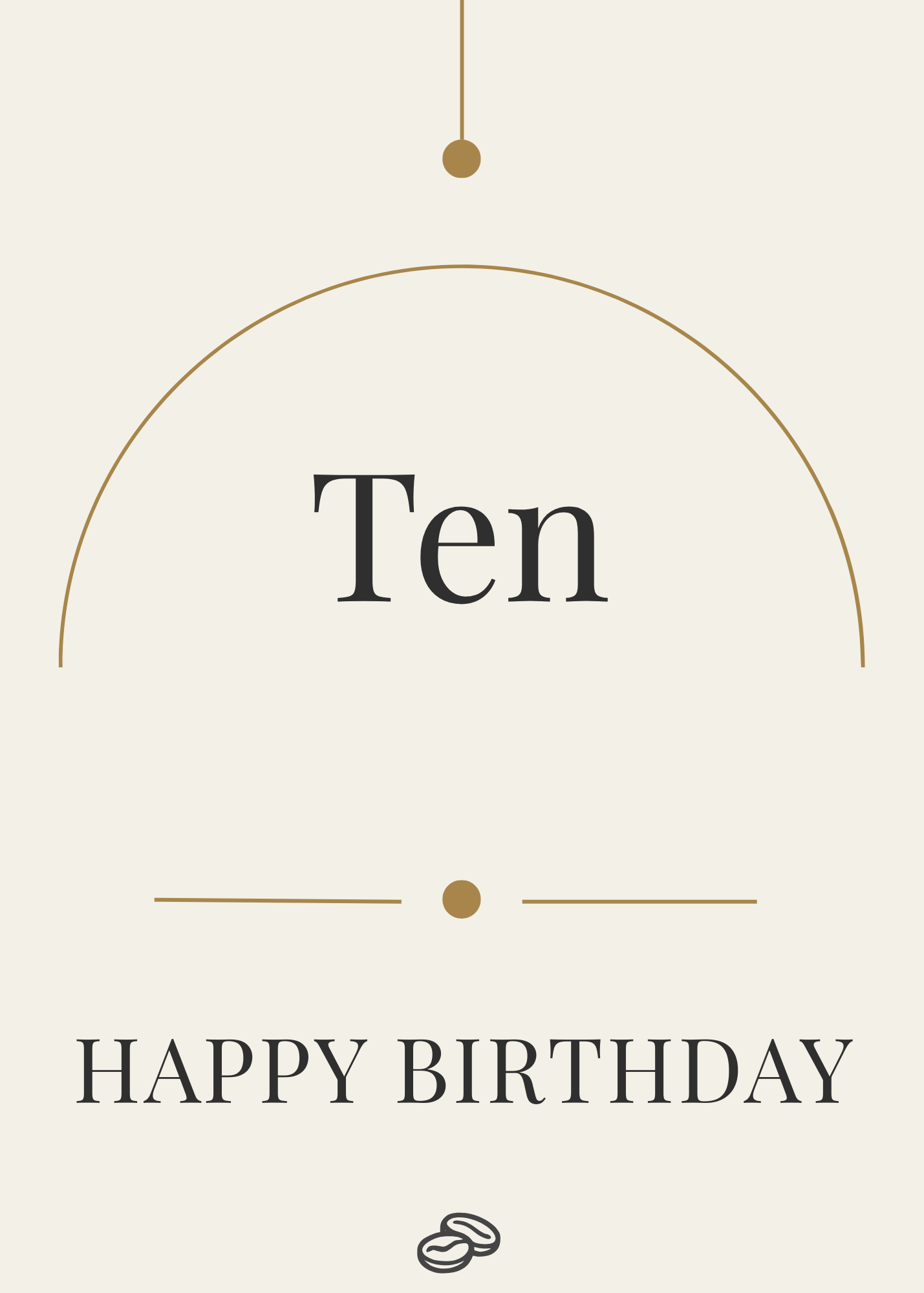 10th Birthday Card - Ten - Digital Download