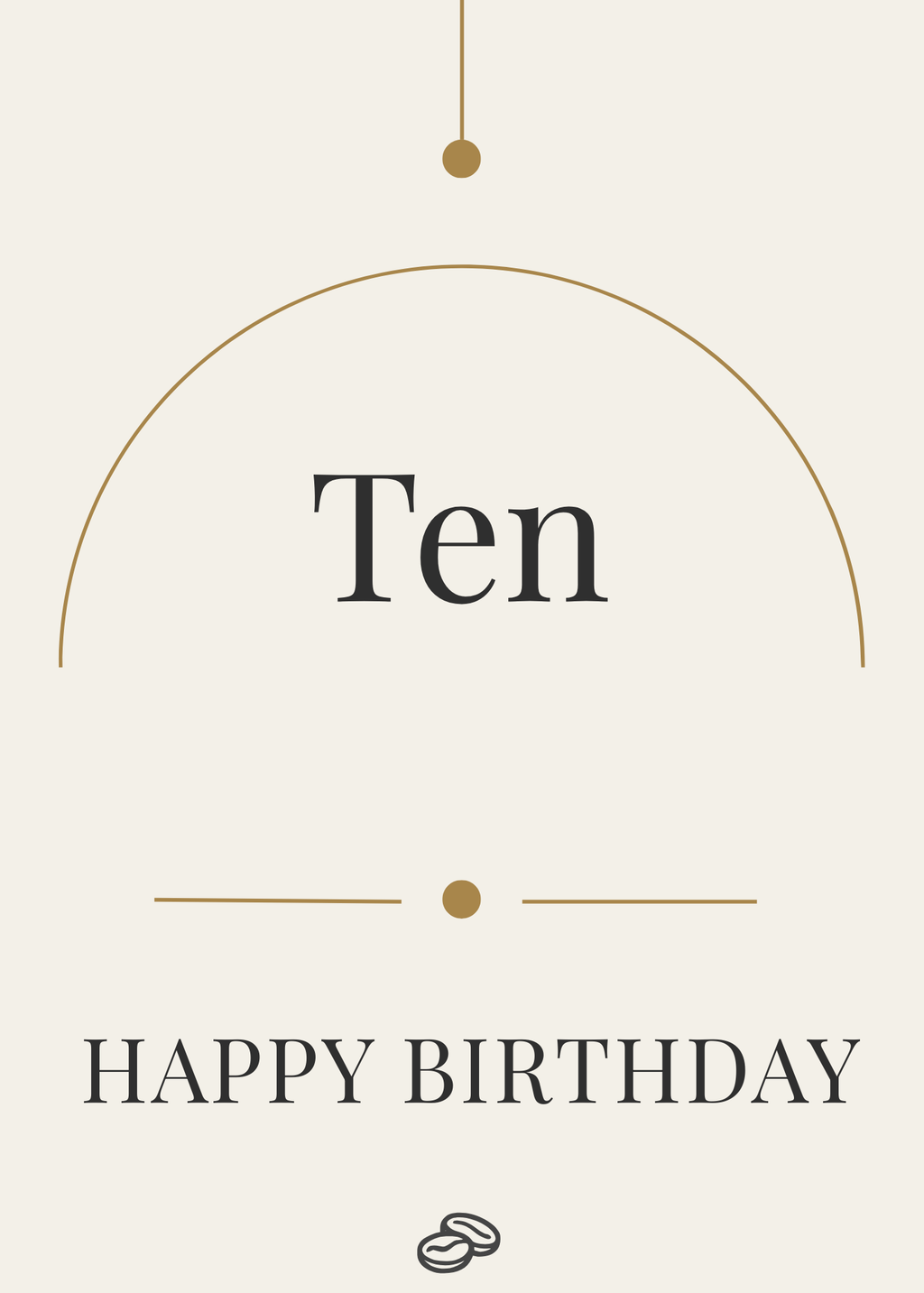10th Birthday Card - Ten Candles - Digital download