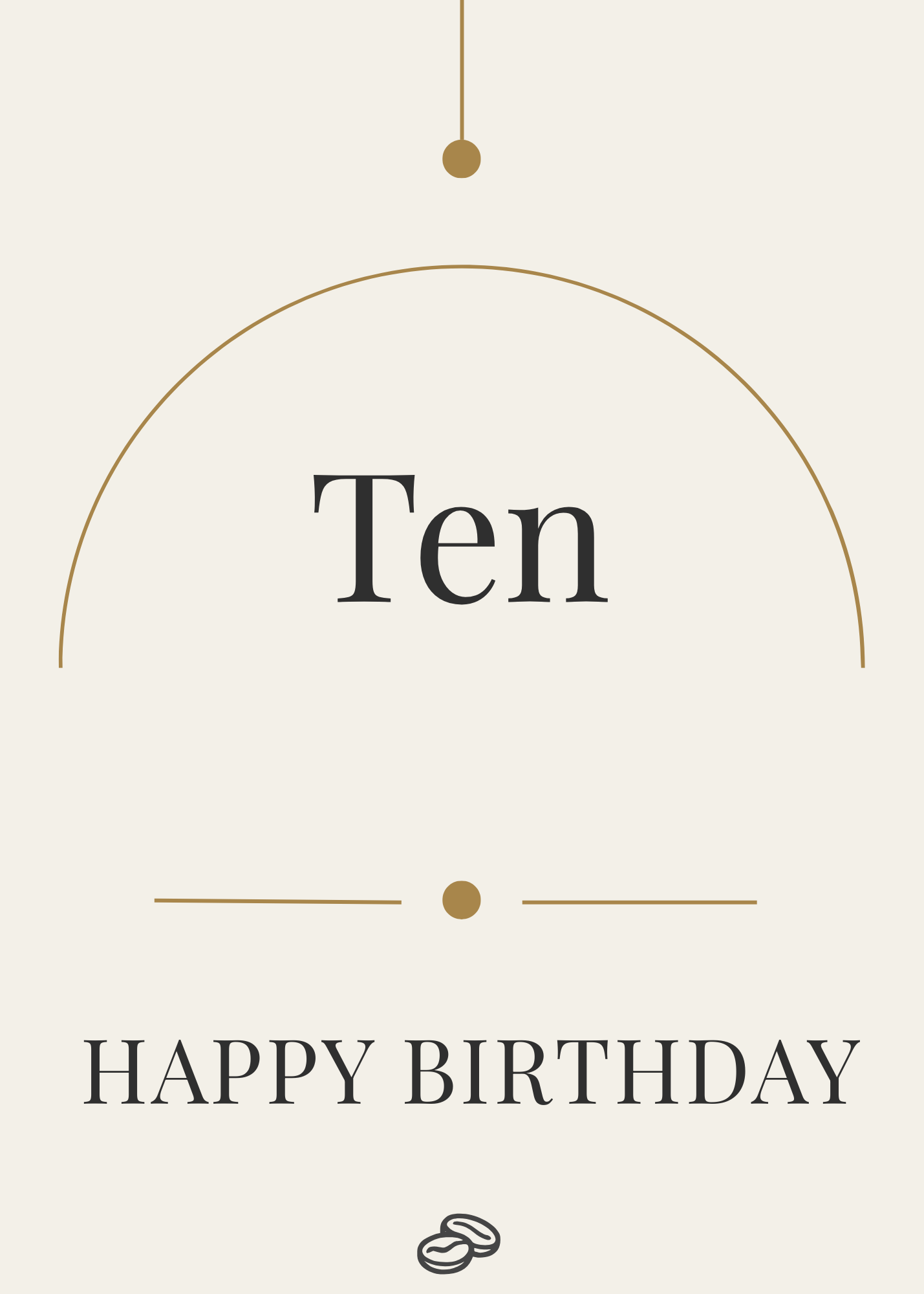 10th Birthday Card - Ten Candles - Digital download