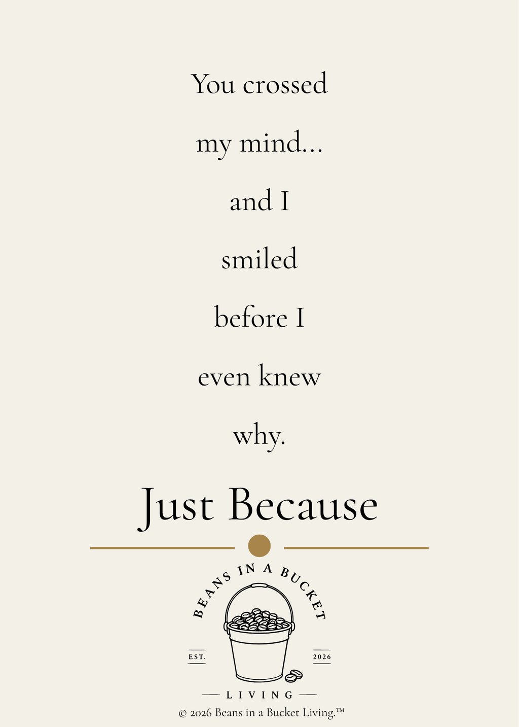 Just Because Card - Crossed My Mind - Digital Download