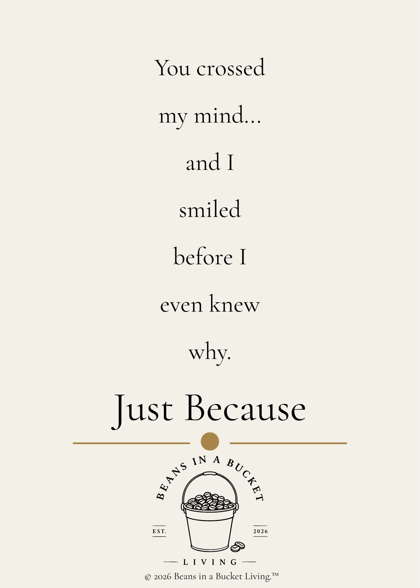 Just Because Card - Crossed My Mind - Digital Download