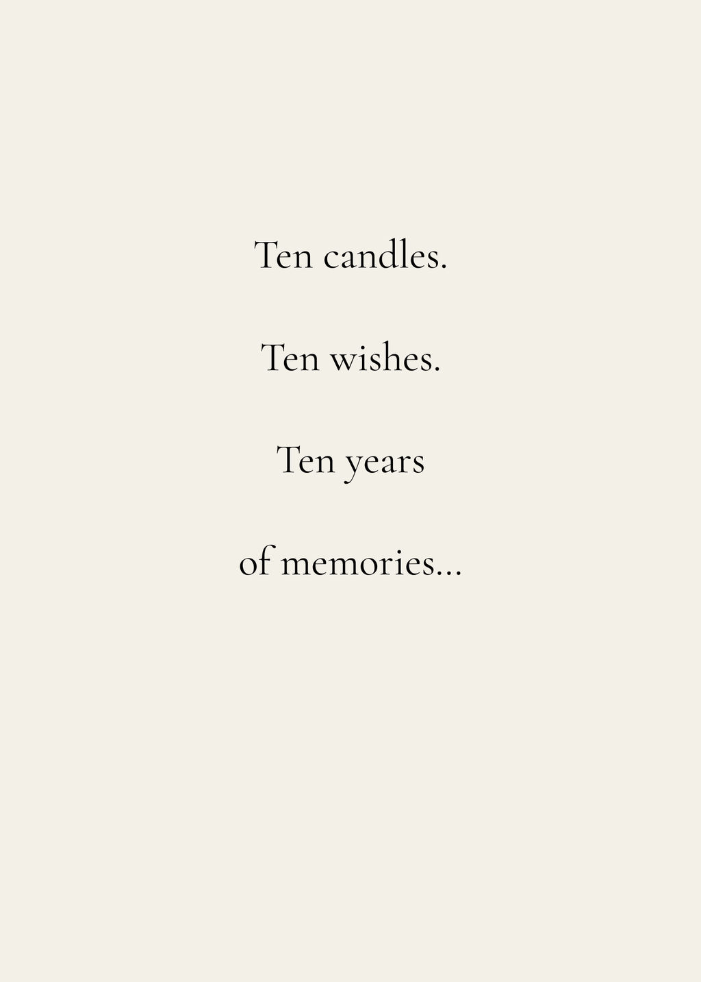 10th Birthday Card - Ten Candles - Digital download