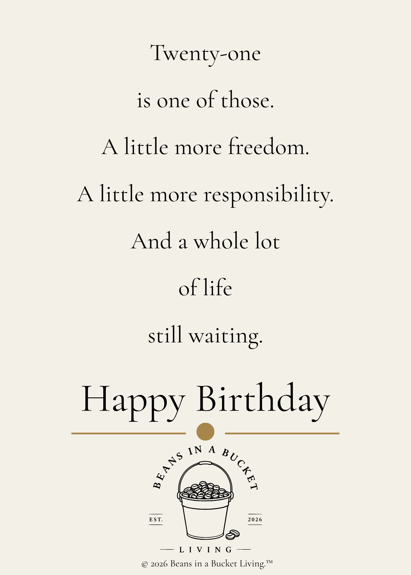 21st Birthday Card - The Beginning - Digital Download