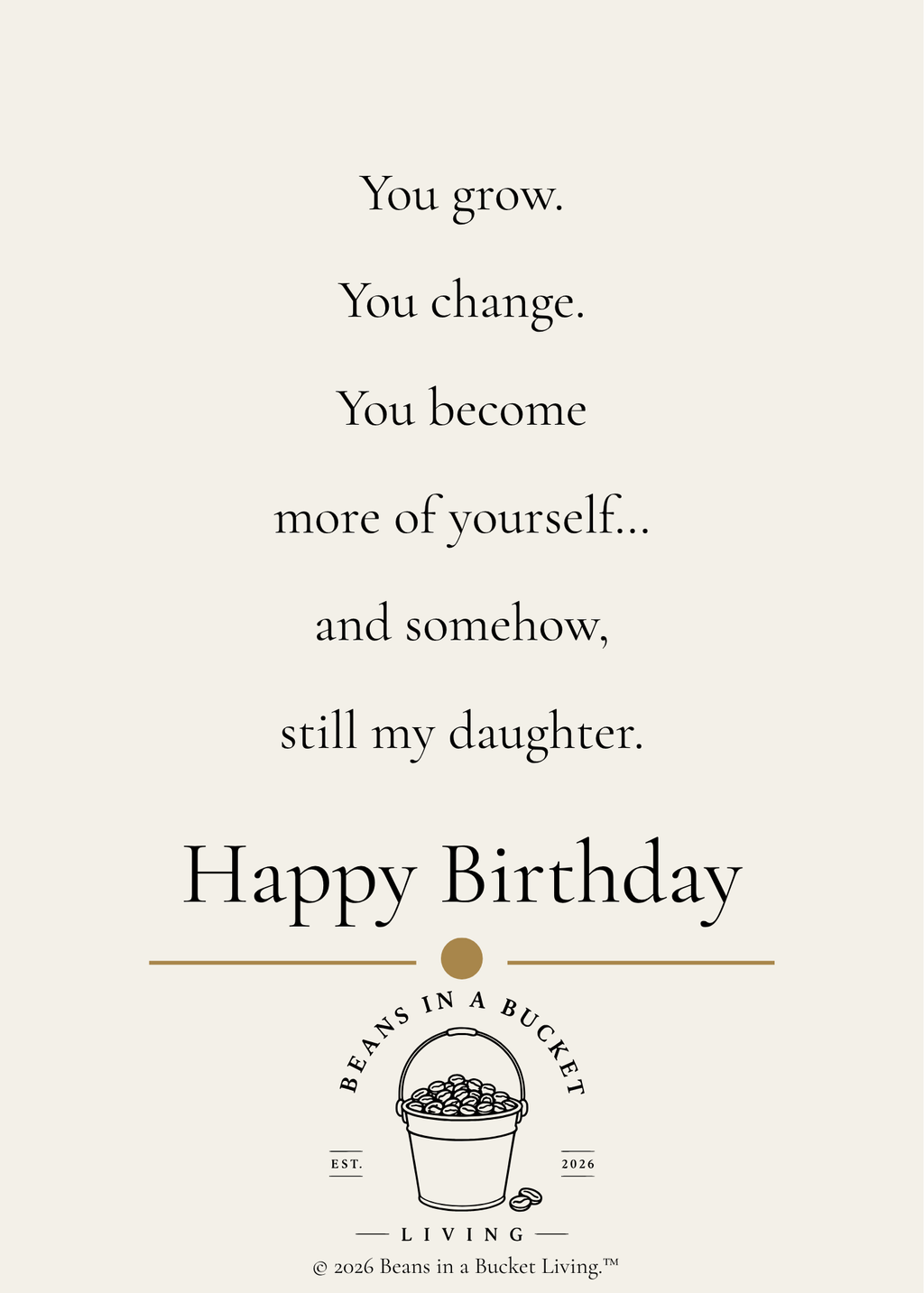 My Daughter Birthday Card - Digital Download