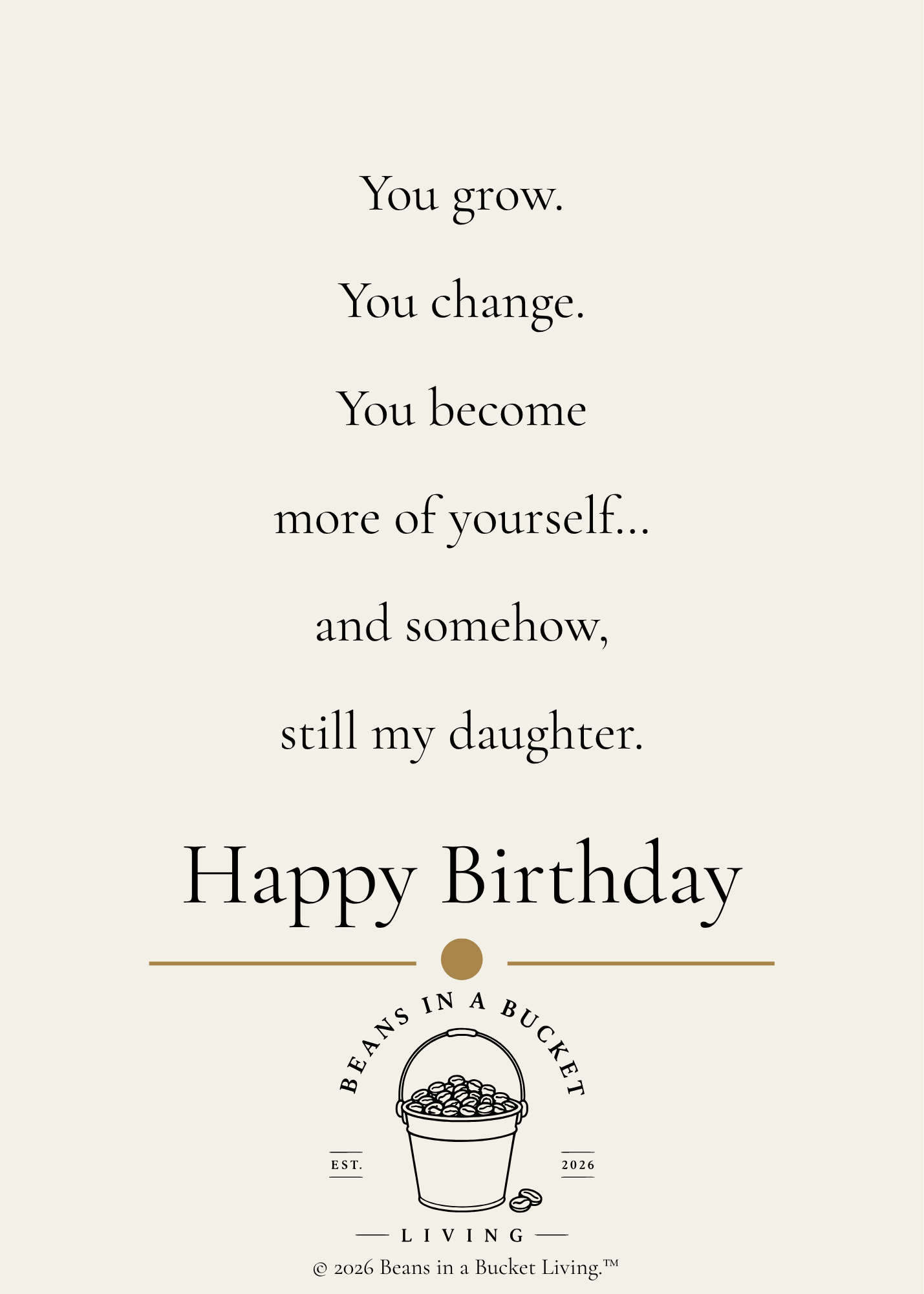 My Daughter Birthday Card - Digital Download