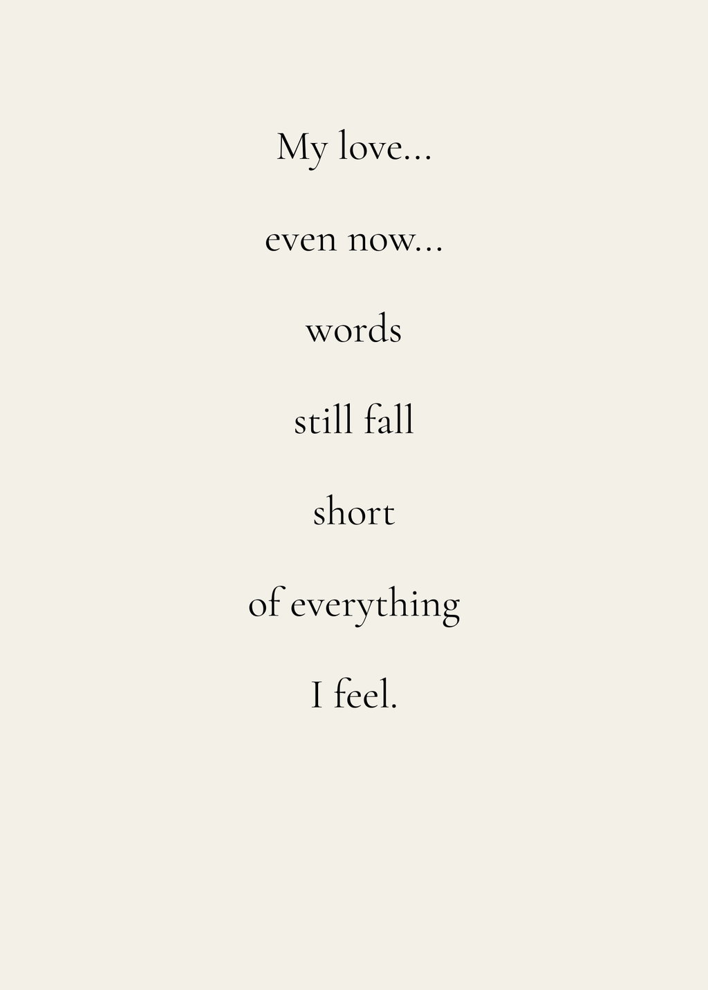 Wife Birthday Card - Words Fall Short - Digital Download