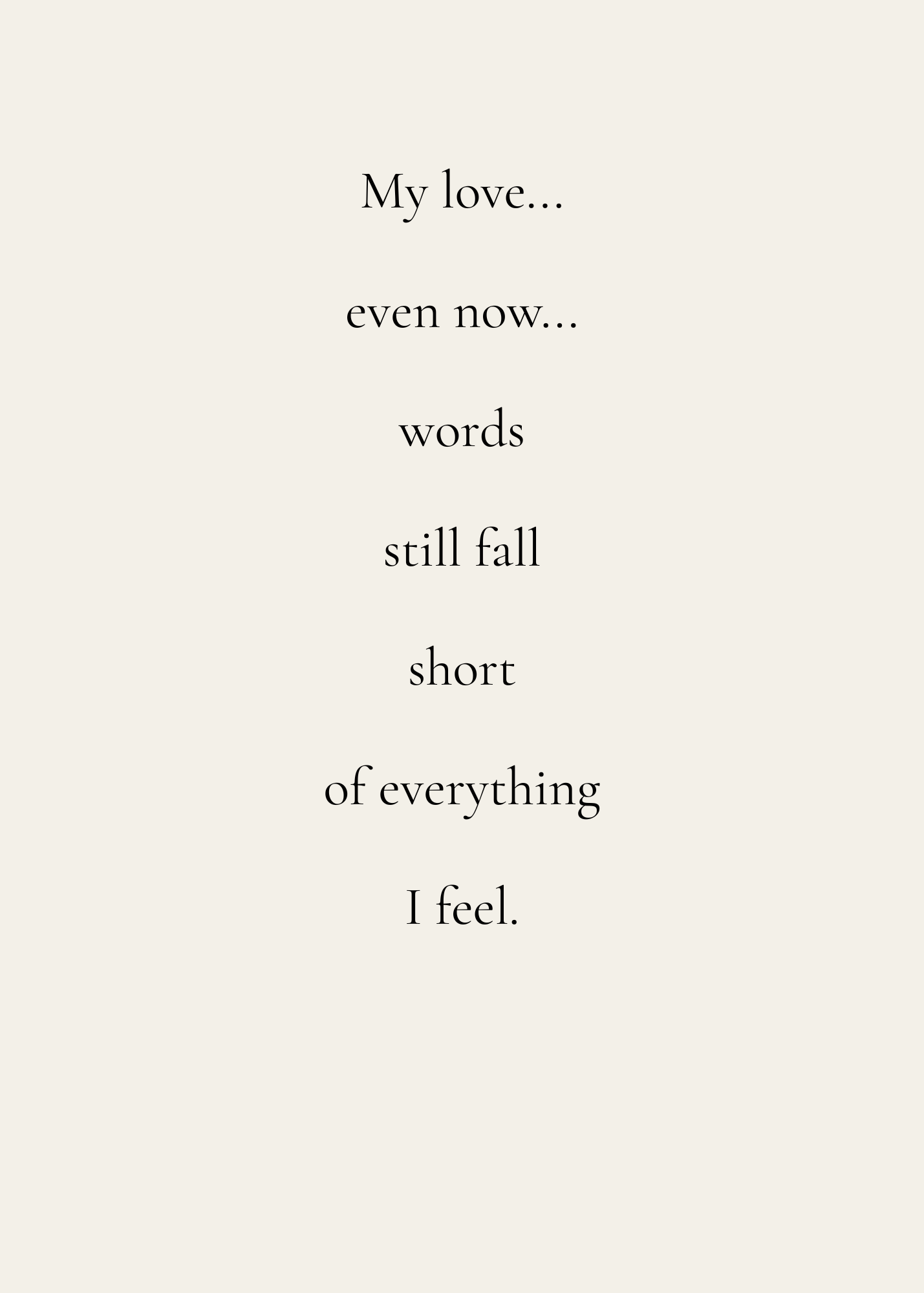 Wife Birthday Card - Words Fall Short - Digital Download