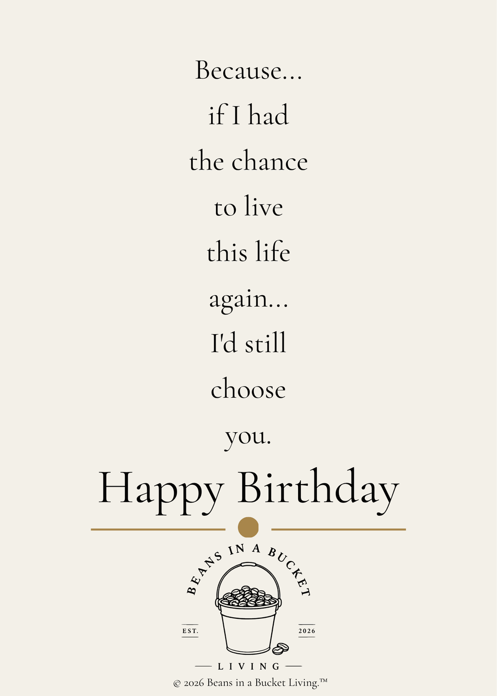 Husband Birthday Card - Choose You Again - Digital Download