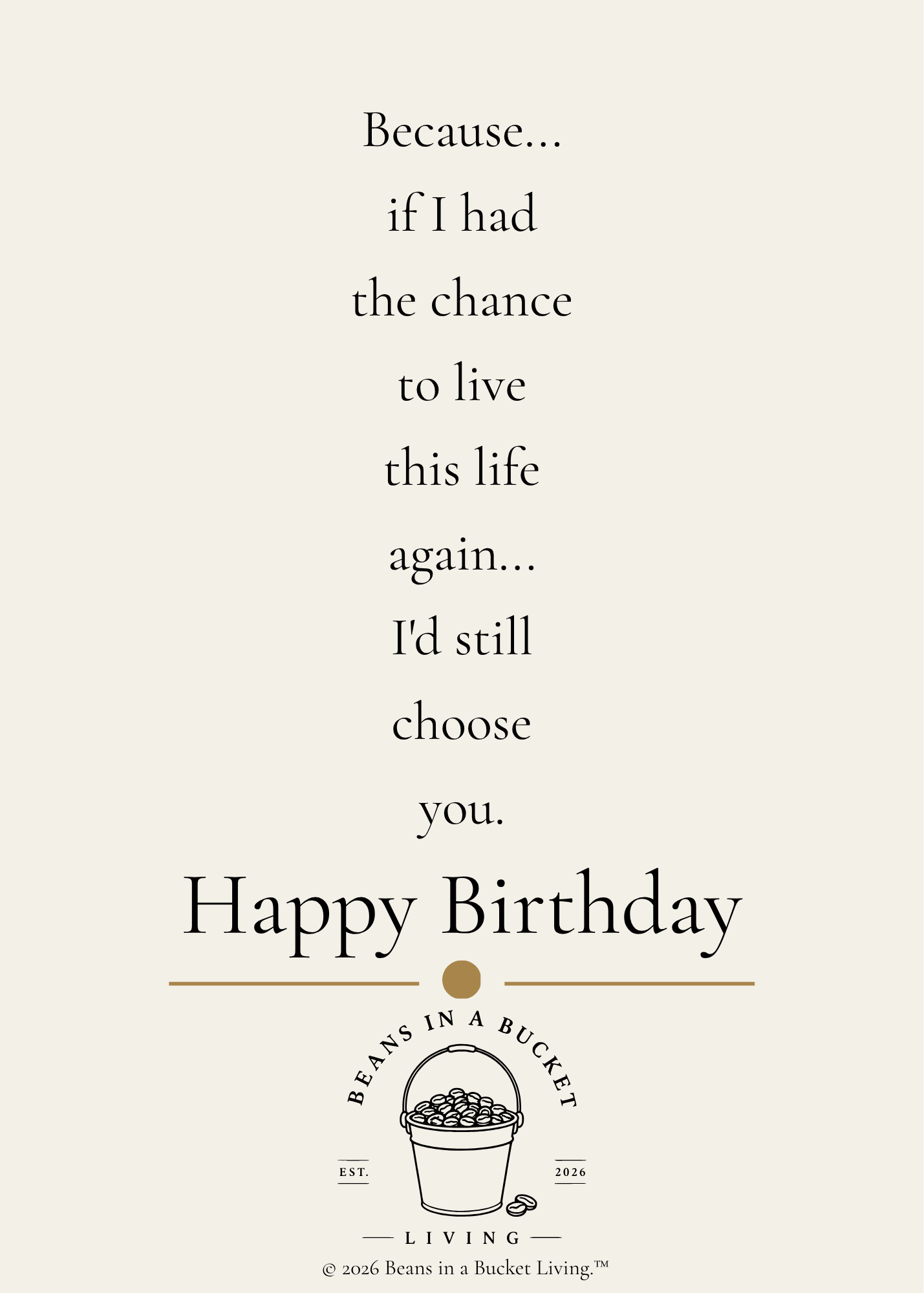 Husband Birthday Card - Choose You Again - Digital Download