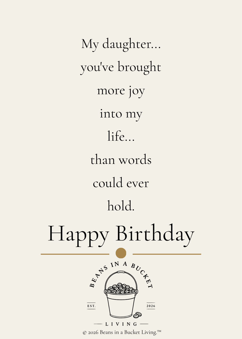 Daughter Birthday Card - More Than Words - Digital Download