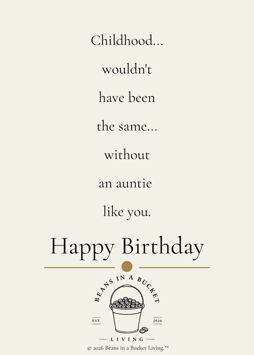 Aunt Birthday Card - Childhood Memories - Digital Download