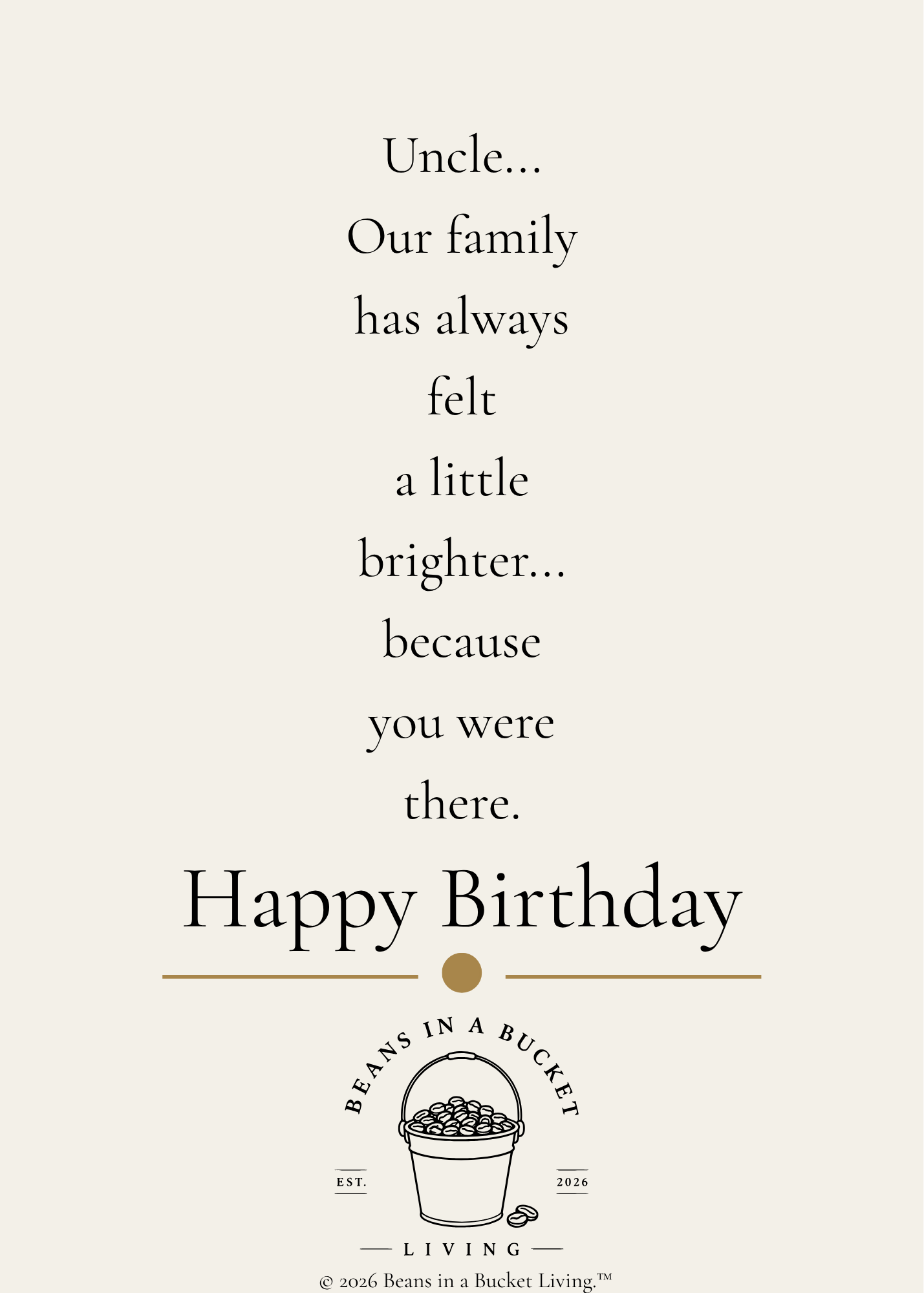 Uncle Birthday Card - A Little Brighter - Digital Download