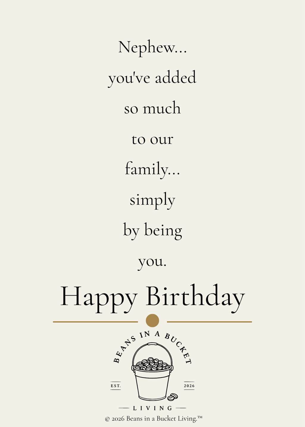 Nephew Birthday Card - Simply by Being You - Digital Download