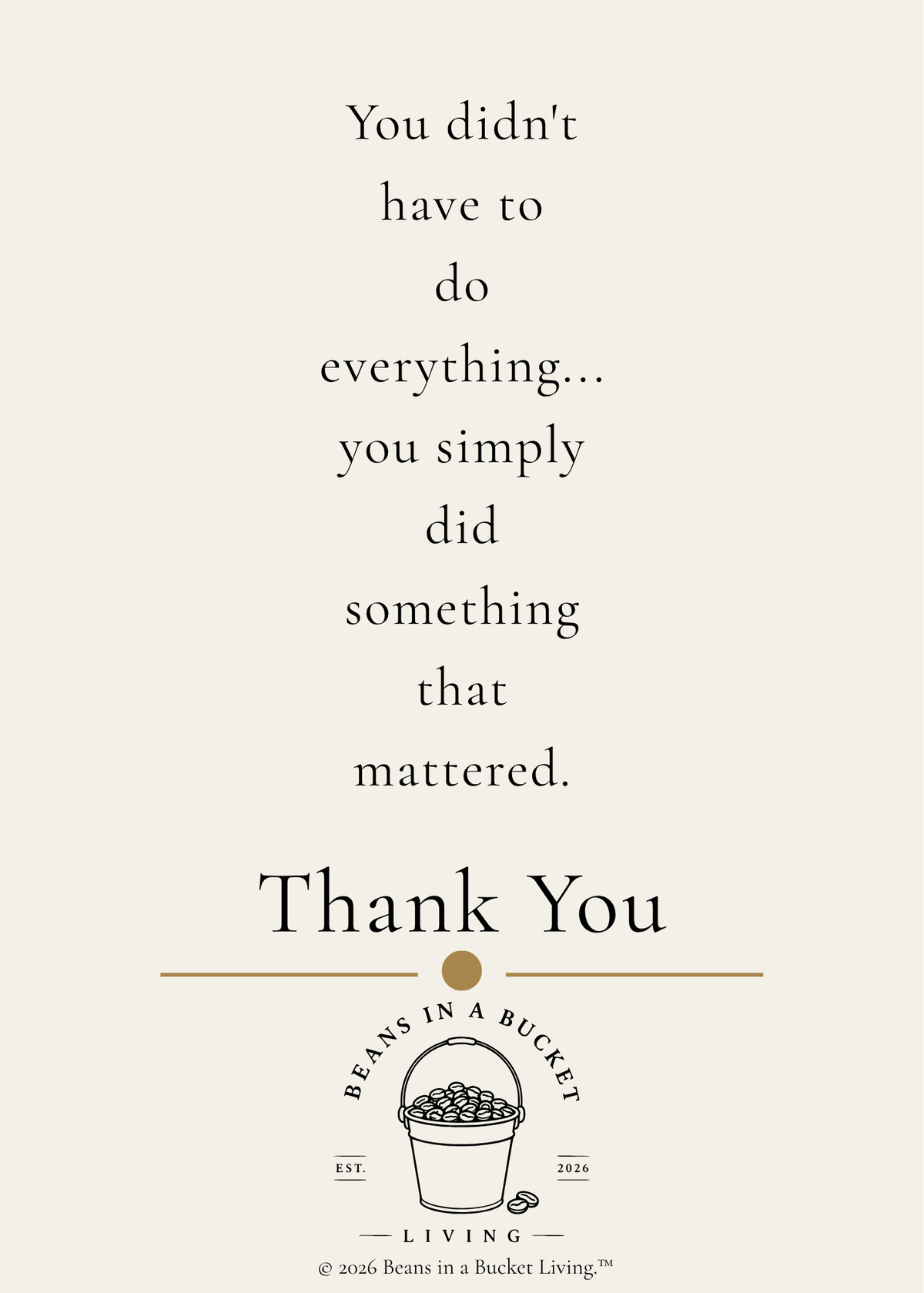 Thank You Card - Enough - Digital Download