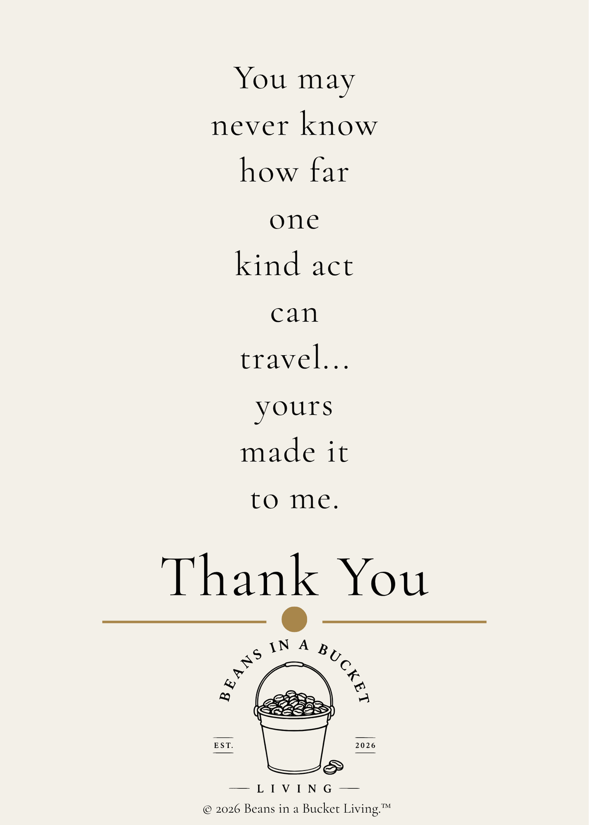 Thank You Card - Kindness - Digital Download